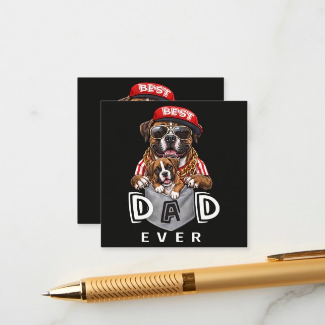 Best Boxer Dad Ever Enclosure Card (Front/Back In Situ)