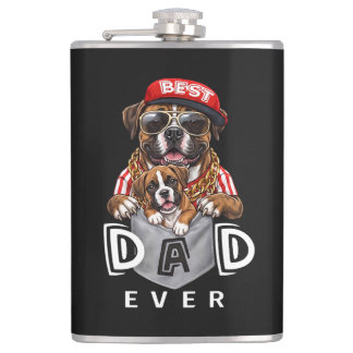 Best Boxer Dad Ever Hip Flask