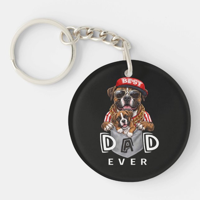 Best Boxer Dad Ever Key Ring (Front)