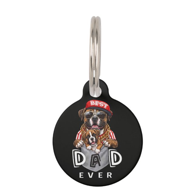 Best Boxer Dad Ever Pet Tag (Front)