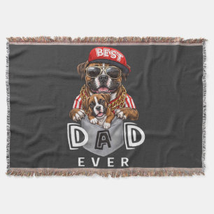 Best Boxer Dad Ever Throw Blanket