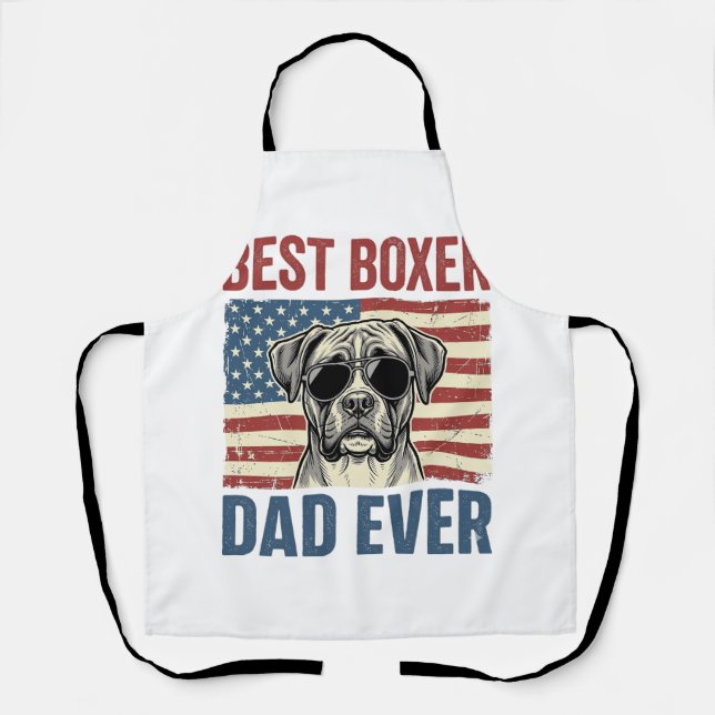 Best Boxer Dad Ever Vintage Dog Apron (Front)