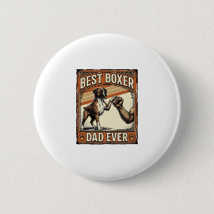 Best Boxer Dad Ever Vintage Dog Dad 6 Cm Round Badge