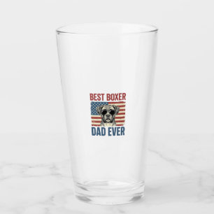 Best Boxer Dad Ever Vintage Dog Glass