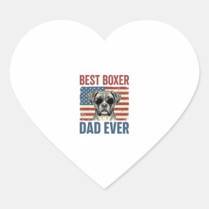 Best Boxer Dad Ever Vintage Dog Heart Sticker