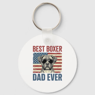 Best Boxer Dad Ever Vintage Dog Key Ring