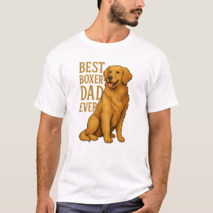 Best Boxer Dog Dad Ever – Golden Retriever Art T-Shirt