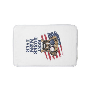 Best Boxer Mum Ever Patriotic Dog Shirt Design_1 Bath Mat
