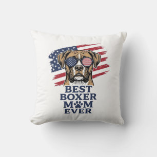 Best Boxer Mum Ever Patriotic Dog Shirt Design_1 Cushion