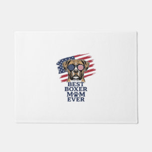 Best Boxer Mum Ever Patriotic Dog Shirt Design_1 Doormat