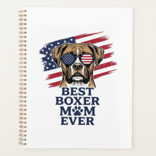 Best Boxer Mum Ever Patriotic Dog Shirt Design_1 Planner