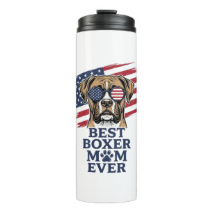Best Boxer Mum Ever Patriotic Dog Shirt Design_1 Thermal Tumbler