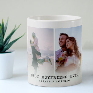 Best Boyfriend Ever Modern 4 Photo Collage Coffee Mug