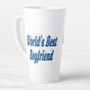 Best Boyfriend with sea blue text Latte Mug