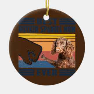 Best Boykin Spaniel Mum Ever Funny Dog Mum Ceramic Ornament