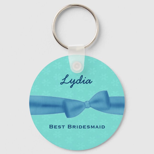 Best Bridesmaid Custom Name Printed Bow Gift V28 Key Ring (Front)