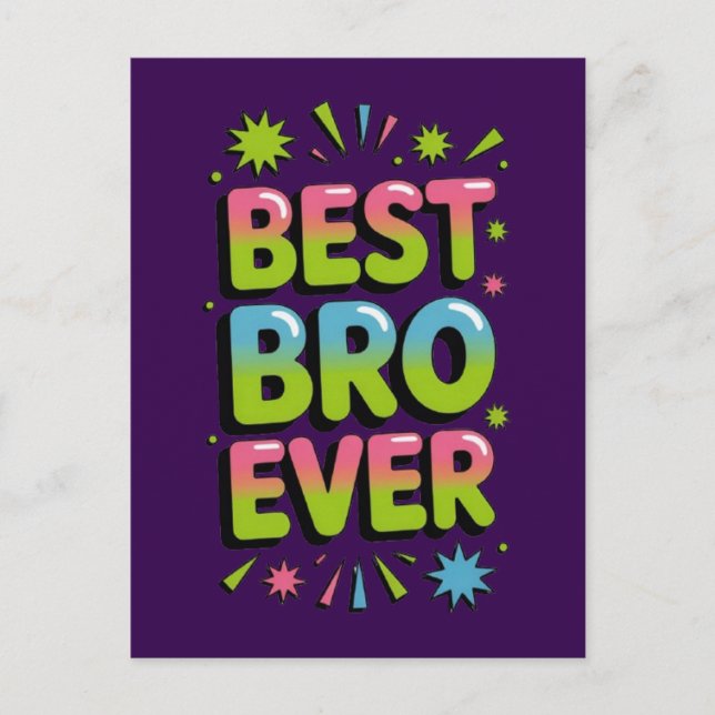 Best Bro Ever Postcard (Front)