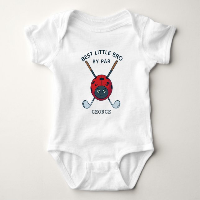Best Brother By Par Baby Shower Golfing Bug Custom Bodysuit (Front)