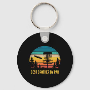 Best Brother By Par Frisbee Golf Player Retro Disc Key Ring