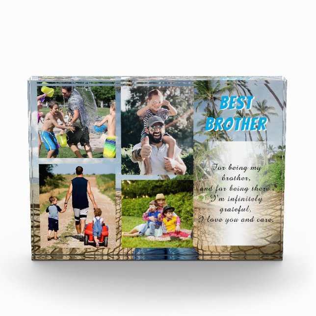 Best Brother Custom Poem Text Photo Block (Front)