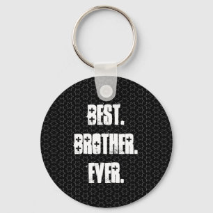 Best BROTHER Ever Black and White Star Pattern Key Ring