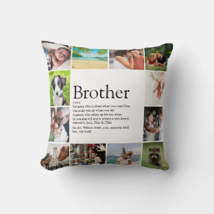Best Brother Ever Definition 12 Photo Collage Cushion