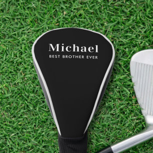 Best Brother Ever Monogram Black Golf Head Cover