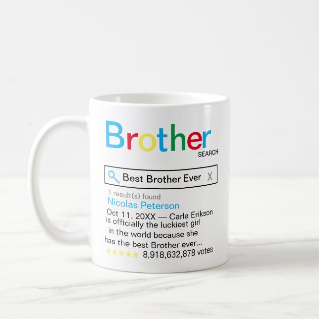 Best Brother Ever Search engine Result message Coffee Mug (Left)