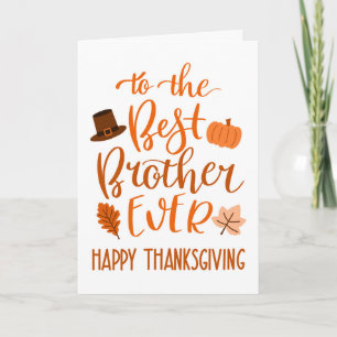 Best Brother Ever Thanksgiving Day in Orange Card