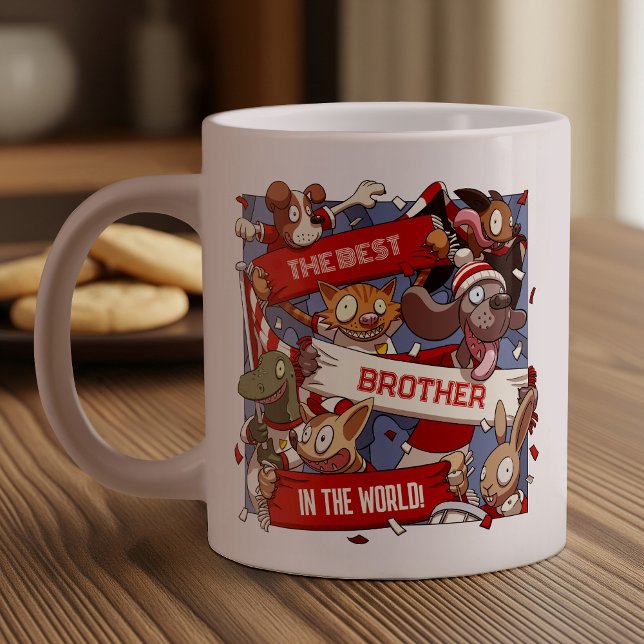 Best Brother Funny Animal Fans Cartoon Large Coffee Mug (Creator Uploaded)