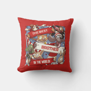 Best Brother Funny Cartoon Animal Sports Fans Cushion