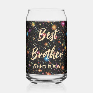 Best Brother, Happy Birthday Bright Stars Can Glass