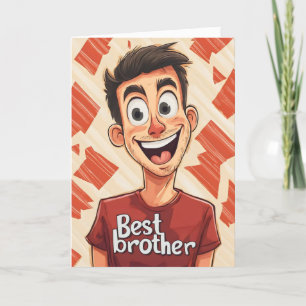 Best Brother Happy Man Holiday Card