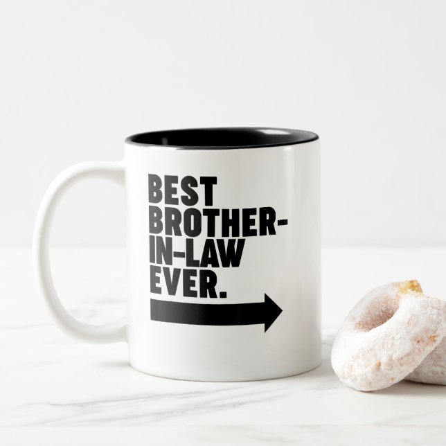 Best Brother-in-law Ever Two-Tone Coffee Mug (With Donut)
