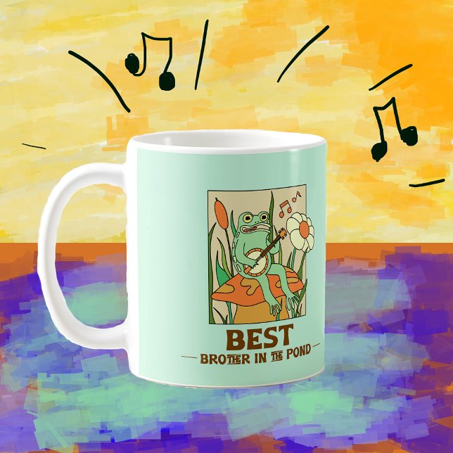Best brother in the pond frog toad lilipad coffee mug (Creator Uploaded)