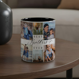 Best Brothers Ever Photo Collage Keepsake Gift Two-Tone Coffee Mug