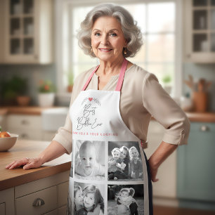 Best Bubbie Ever Kitchen Chef 6 Photo Collage Bold Apron