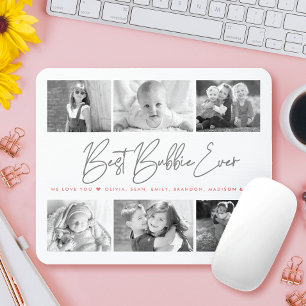 Best Bubbie Ever Modern Script 6 Photo Collage Mouse Pad