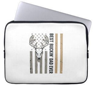 Best Buckin Dad Deer Hunting Vintage Shirt Design_ Laptop Sleeve