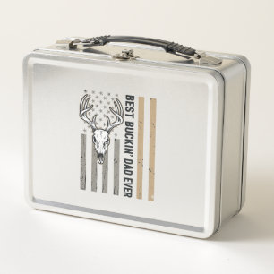 Best Buckin Dad Deer Hunting Vintage Shirt Design_ Metal Lunch Box