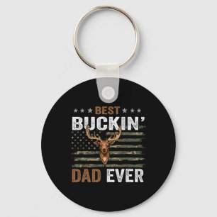 Best Buckin' Dad Ever Camo Flag Apparel For Daddy Key Ring