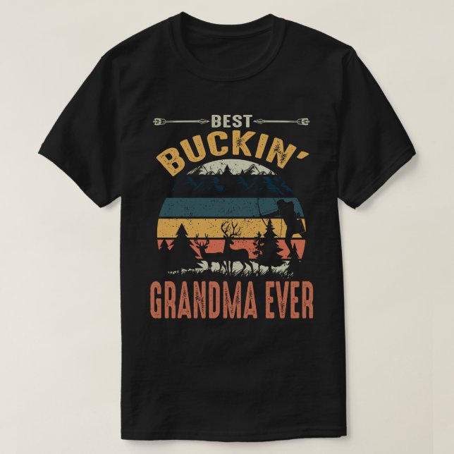 Best Buckin' GRANDMA EVER Vintahe Father's Day  T-Shirt (Design Front)