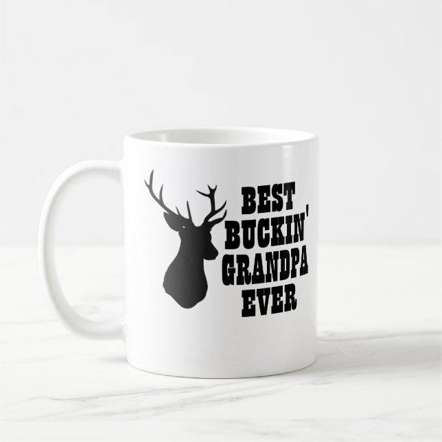 Best Buckin Grandpa Ever Deer Coffee Mug (Left)