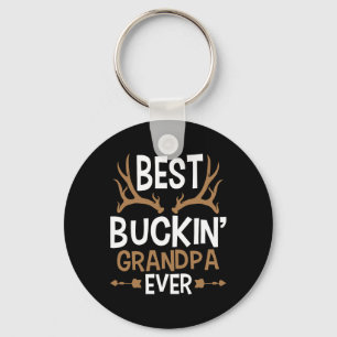 Best Buckin Grandpa Ever - Deer Hunting Granddad Key Ring