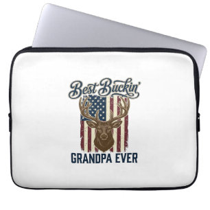 Best Buckin Grandpa Ever Deer Hunting Shirt Design Laptop Sleeve