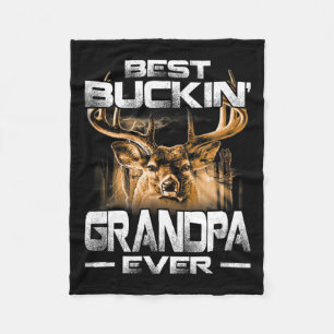 Best Buckin' Grandpa Ever Shirt Deer Hunting Bucki Fleece Blanket