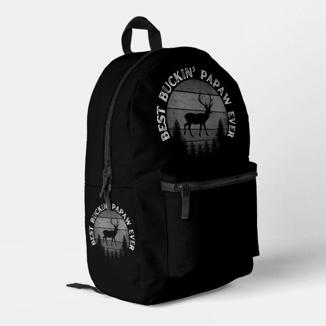BEST BUCKIN' PAPAW EVER PRINTED BACKPACK (Back Corner Left)