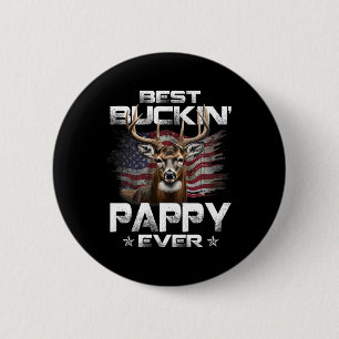 Best Buckin' Pappy Ever Usa Flag Deer Hunting Fath 6 Cm Round Badge