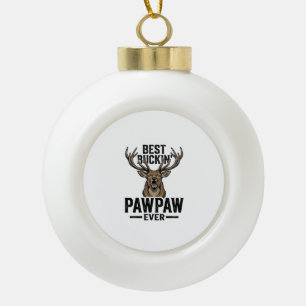 Best Buckin Pawpaw Vintage Deer Hunting Shirt_1 Ceramic Ball Christmas Ornament