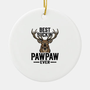 Best Buckin Pawpaw Vintage Deer Hunting Shirt_1 Ceramic Ornament